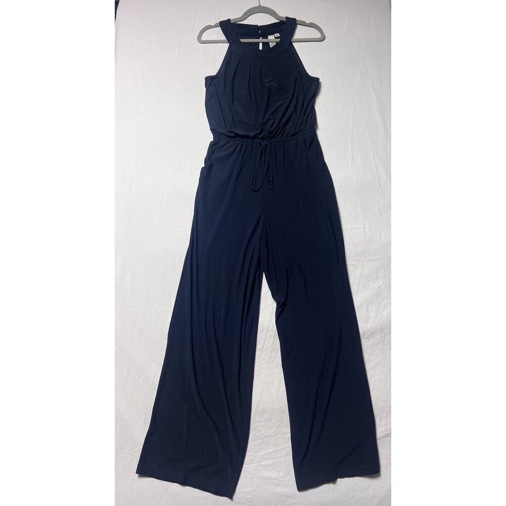 Emma & Michelle Wide Leg Jumpsuit women’s S Sleeveless Drawstring Waist Pockets